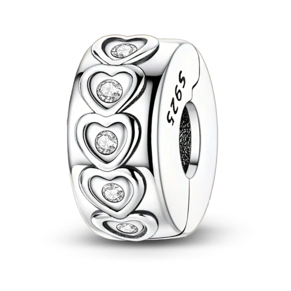 925 Sterling Silver Heart Stopper with Cubic Zirconia's
