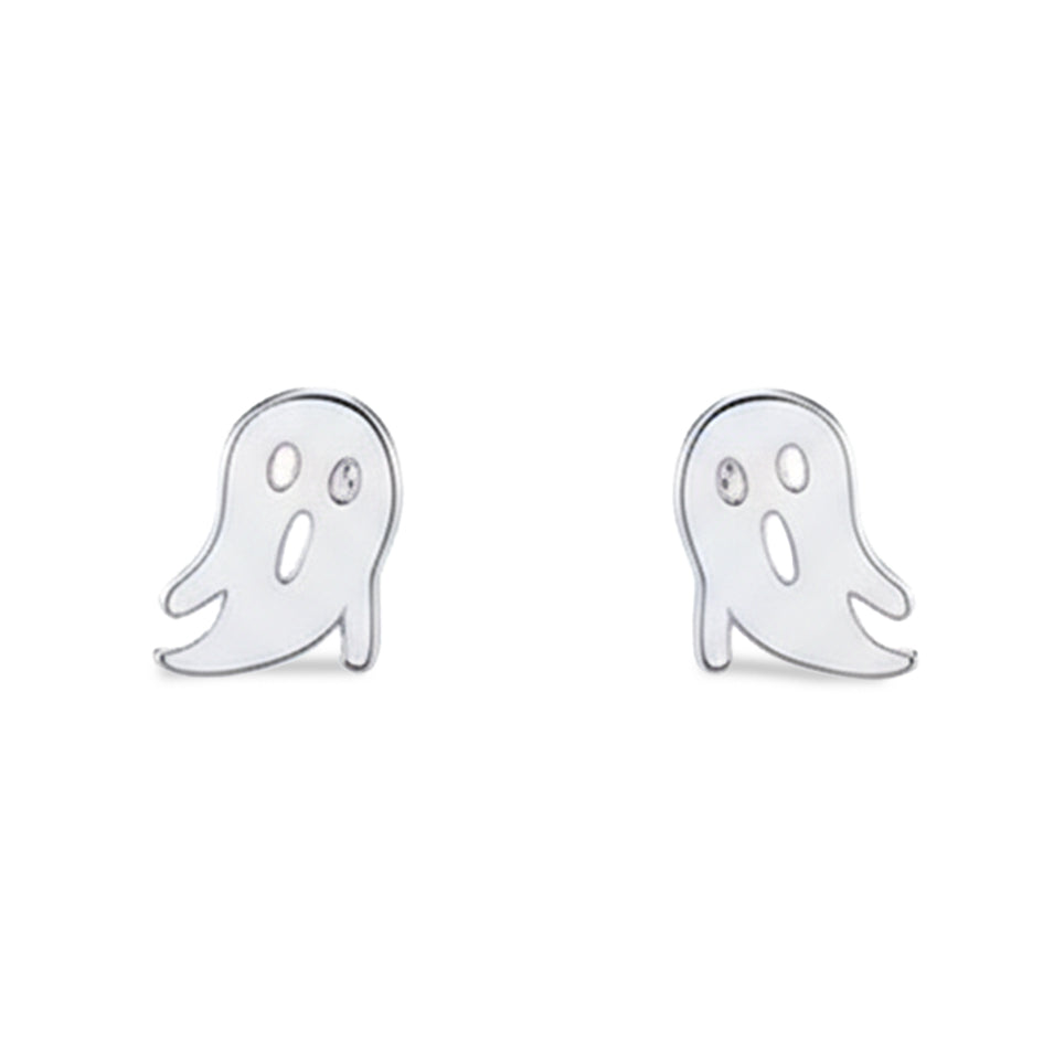 925 Sterling Silver Ghost Stud Earrings