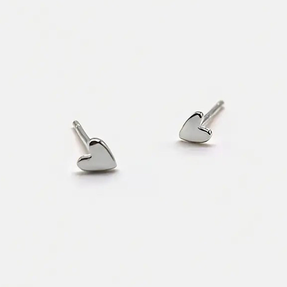 925 Sterling Silver Heart Stud Earrings