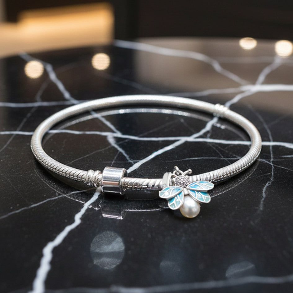 925 Sterling Silver Glow in the Dark Firefly Charm