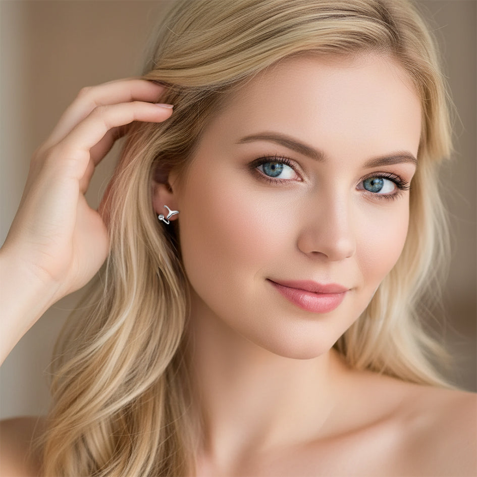 925 Sterling Silver Luxury Whale Tail Hoop Earrings