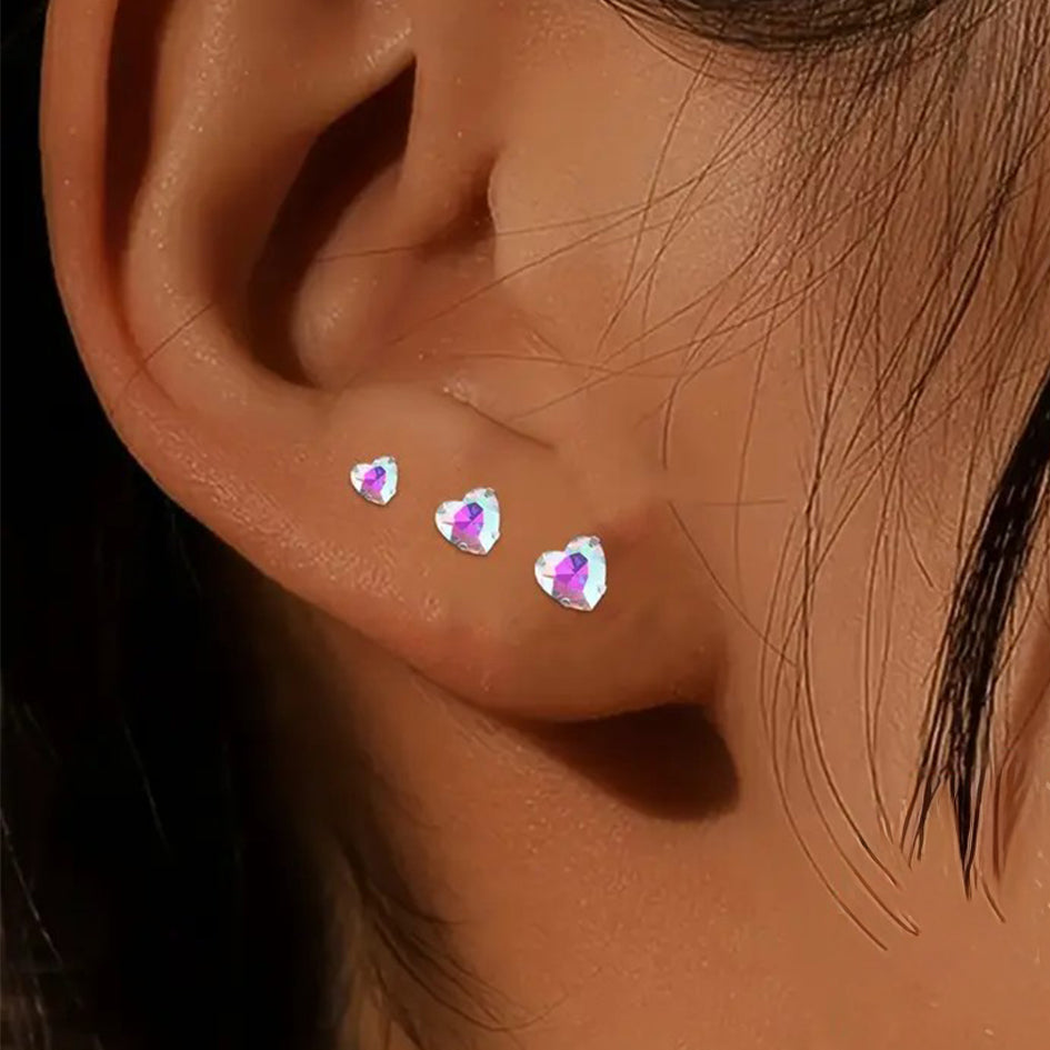 925 Sterling Silver Stud Earrings with Pink Cubic Zirconia’s