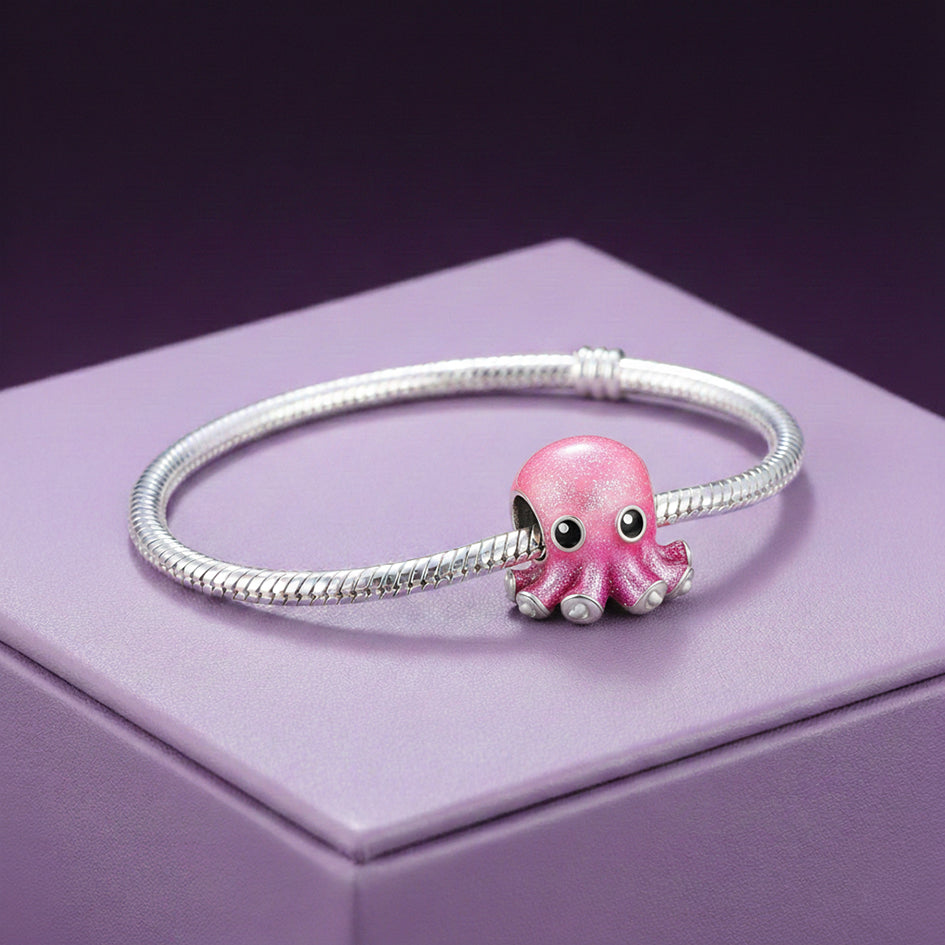 Pink Baby Octopus Charm