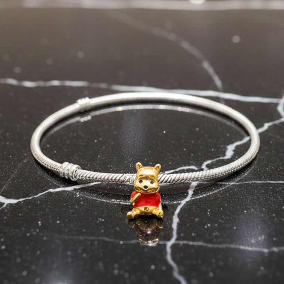925 Sterling Silver Golden Winnie the Pooh Charm