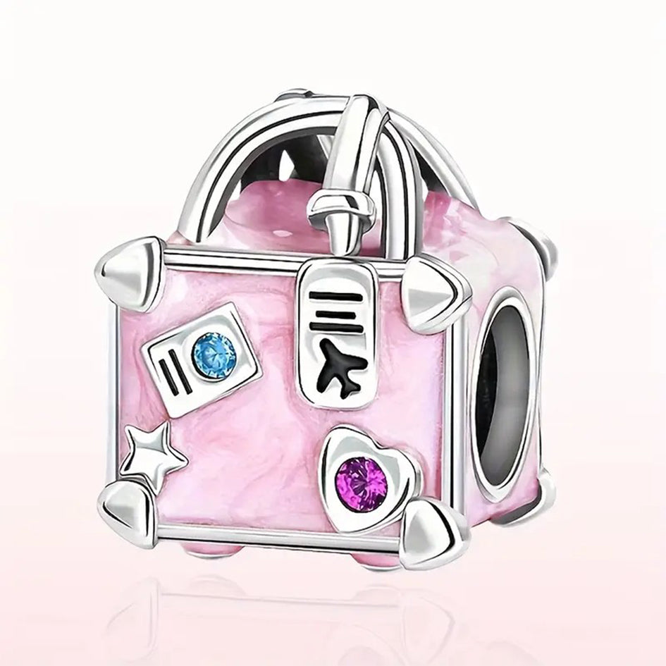Pink Luggage Vacation Charm