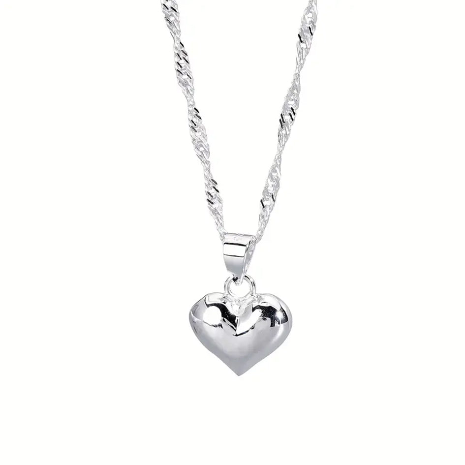 925 Sterling Silver Necklace with Heart Pendant