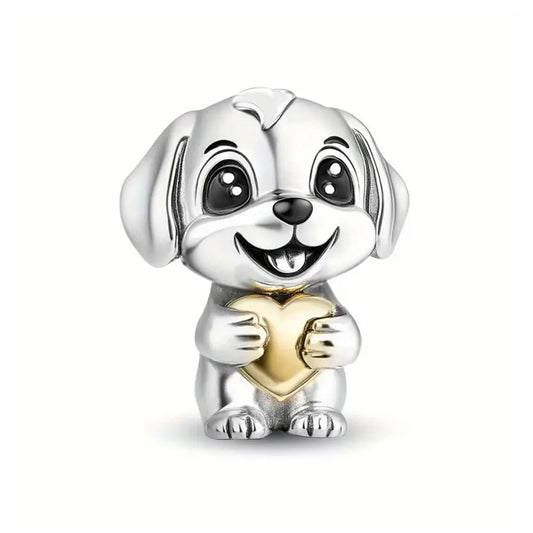 Puppy Charm with Gold Heart