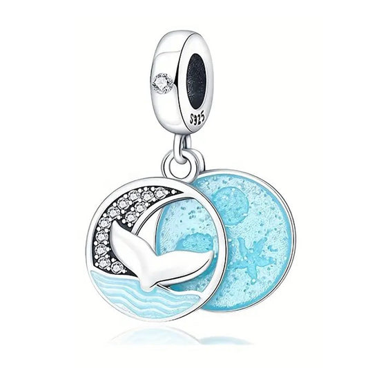 925 Sterling Silver Whale Tail Ocean Charm