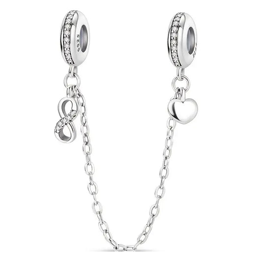 925 Sterling Silver Infinity Safety Chain