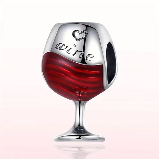 925 Sterling Silver Wine Glass Charm