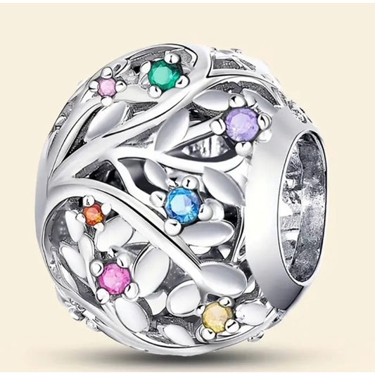 Silver Ball with Colourful Cubic Zirconia