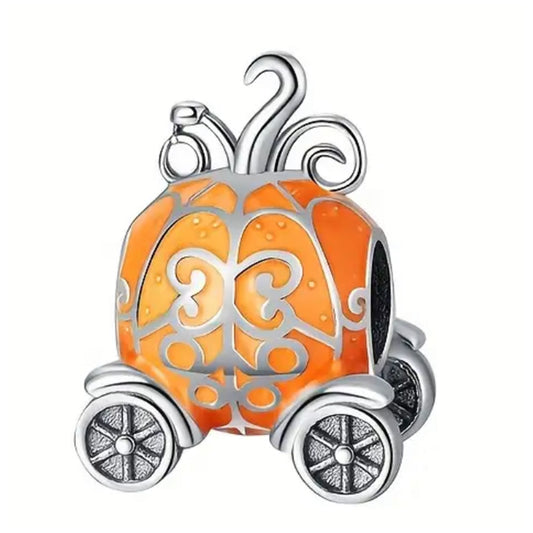 925 Sterling Silver Glow in the Dark Pumpkin Carriage