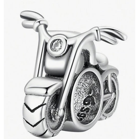 925 Sterling Silver Motor Bike Charm
