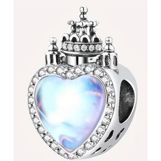 Beautiful Heart Charm with Crown