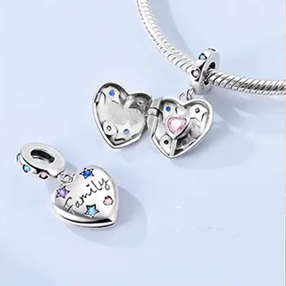 925 Sterling Silver Heart with Family Engraving