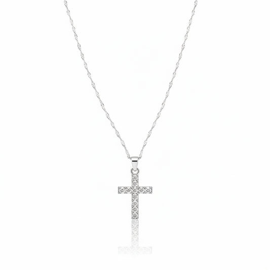 925 Sterling Silver Necklace with a Cross and Cubic Zirconia's Necklace