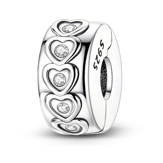 925 Sterling Silver Heart Stopper with Cubic Zirconia's