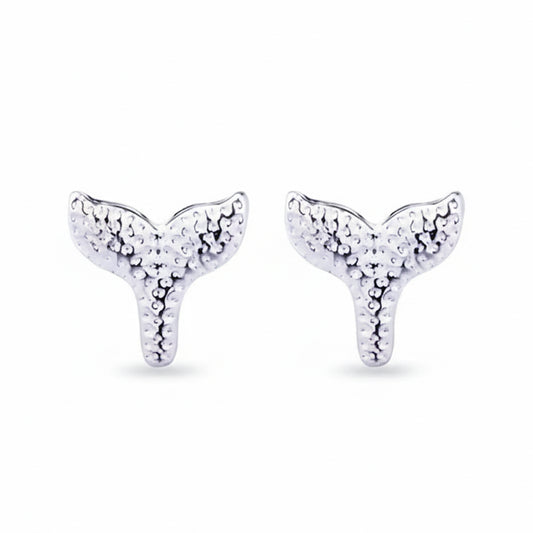 925 Sterling Silver Whale Tail Studs
