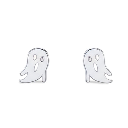 925 Sterling Silver Ghost Stud Earrings