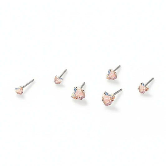 925 Sterling Silver Stud Earrings with Pink Cubic Zirconia’s