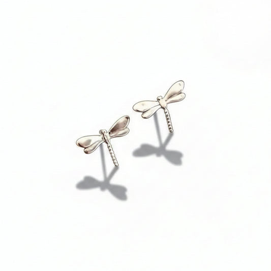 925 Sterling Silver Dragonfly Med Stud Earrings