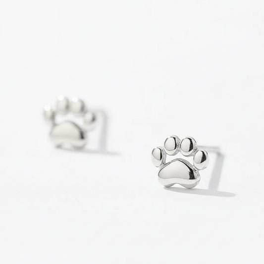 925 Sterling Silver Paw Stud Earrings