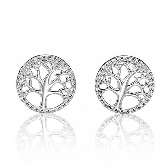 925 Sterling Silver Tree of Life Stud Earrings