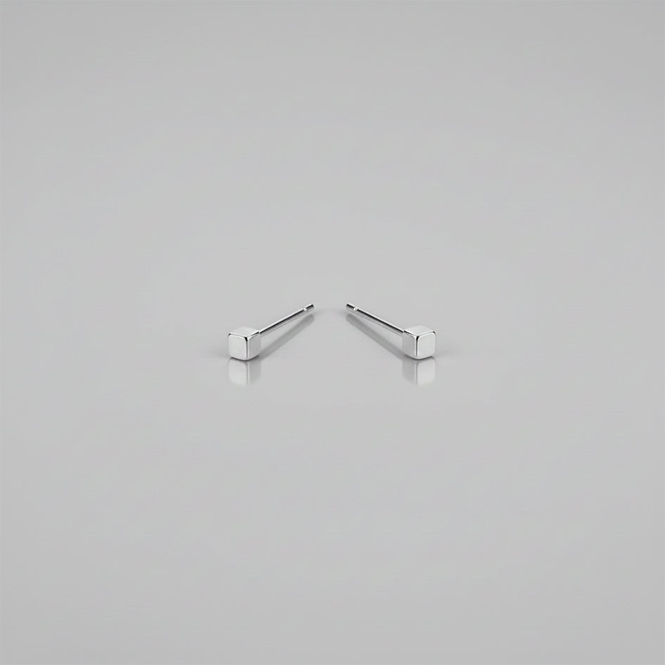 925 Sterling Silver Small Square Stud Earrings