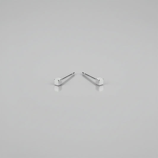925 Sterling Silver Small Square Stud Earrings