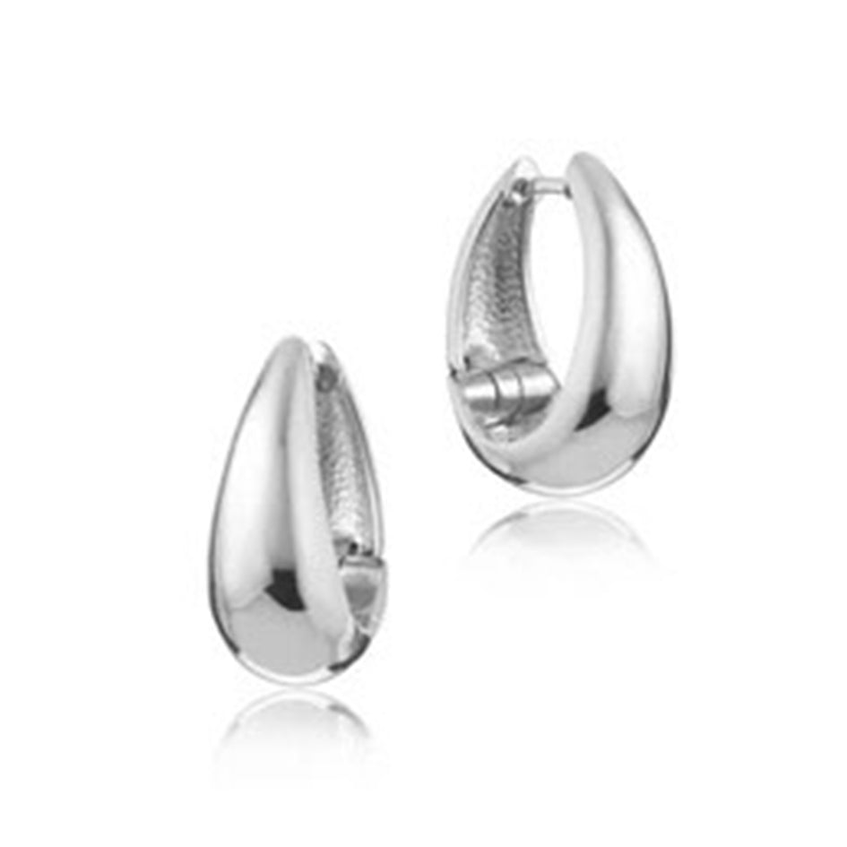 925 Sterling Silver Teardrop Hoop Earrings