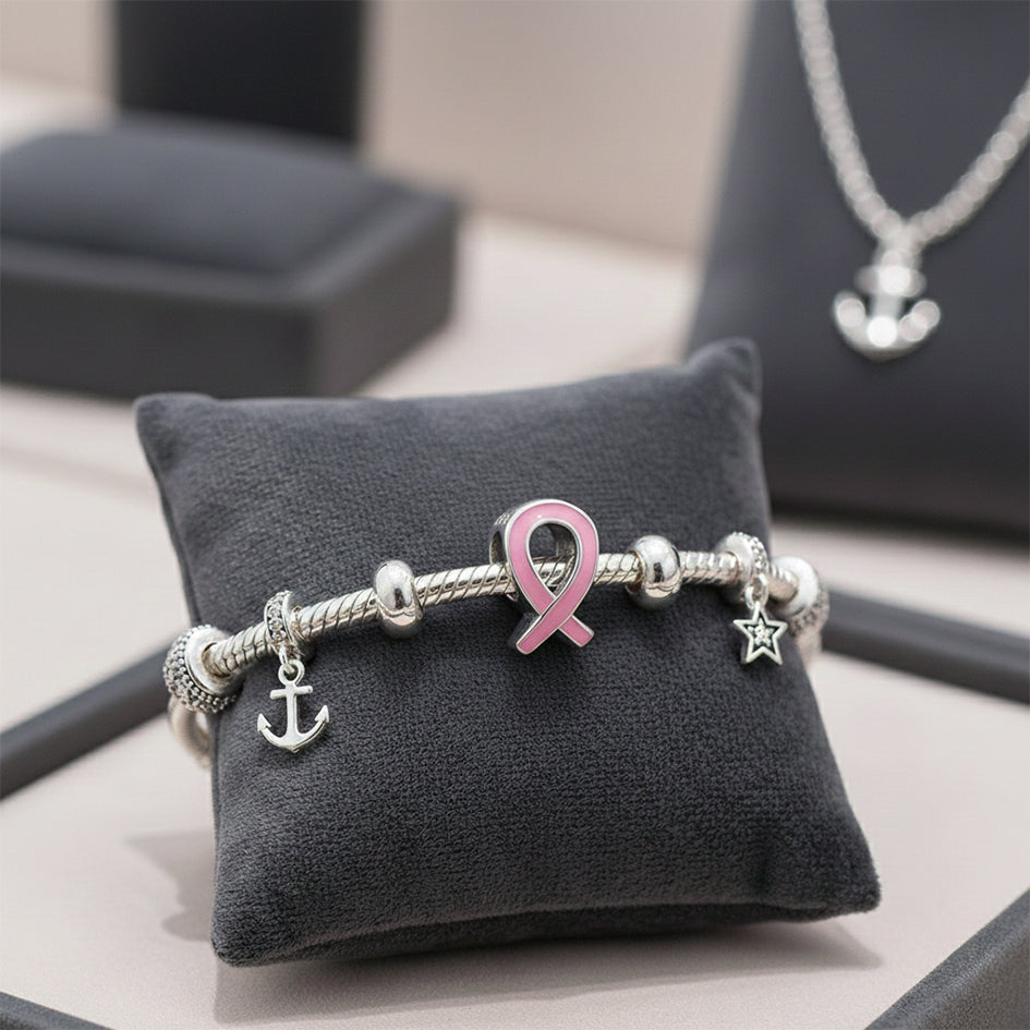 925 Sterling Silver Cancer Awareness Charm