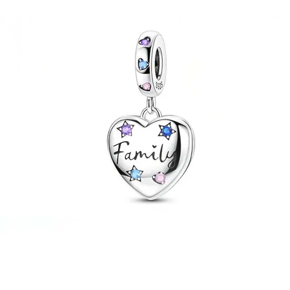 925 Sterling Silver Heart with Family Engraving