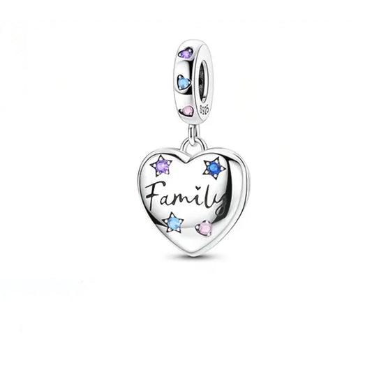 925 Sterling Silver Heart with Family Engraving