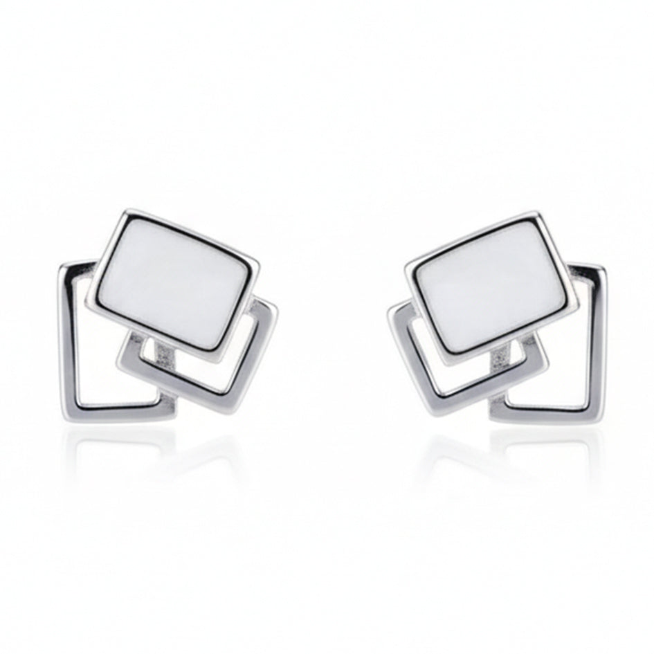 925 Sterling Silver Square Stud Earrings