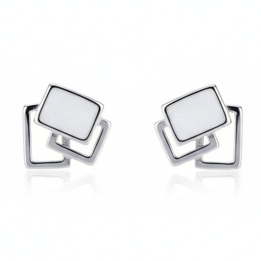 925 Sterling Silver Square Stud Earrings