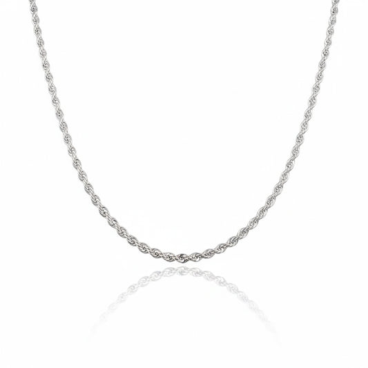 925 Sterling Silver Thick Twisted Rope Chain Necklace