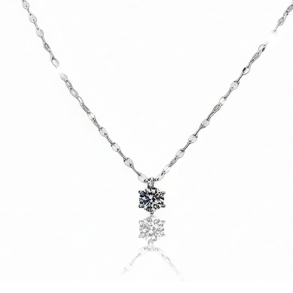 925 Sterling Silver Necklace with Cubic Zirconia Pendant