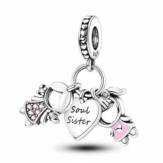 925 Sterling Silver Soul Sister Charm