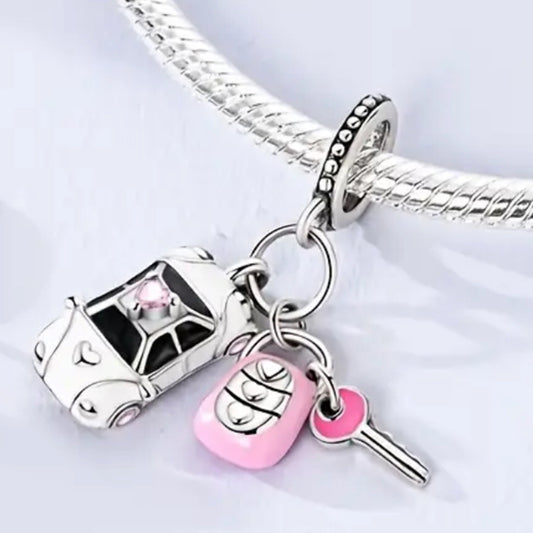 925 Sterling Silver White Sports Car with Remote and Key