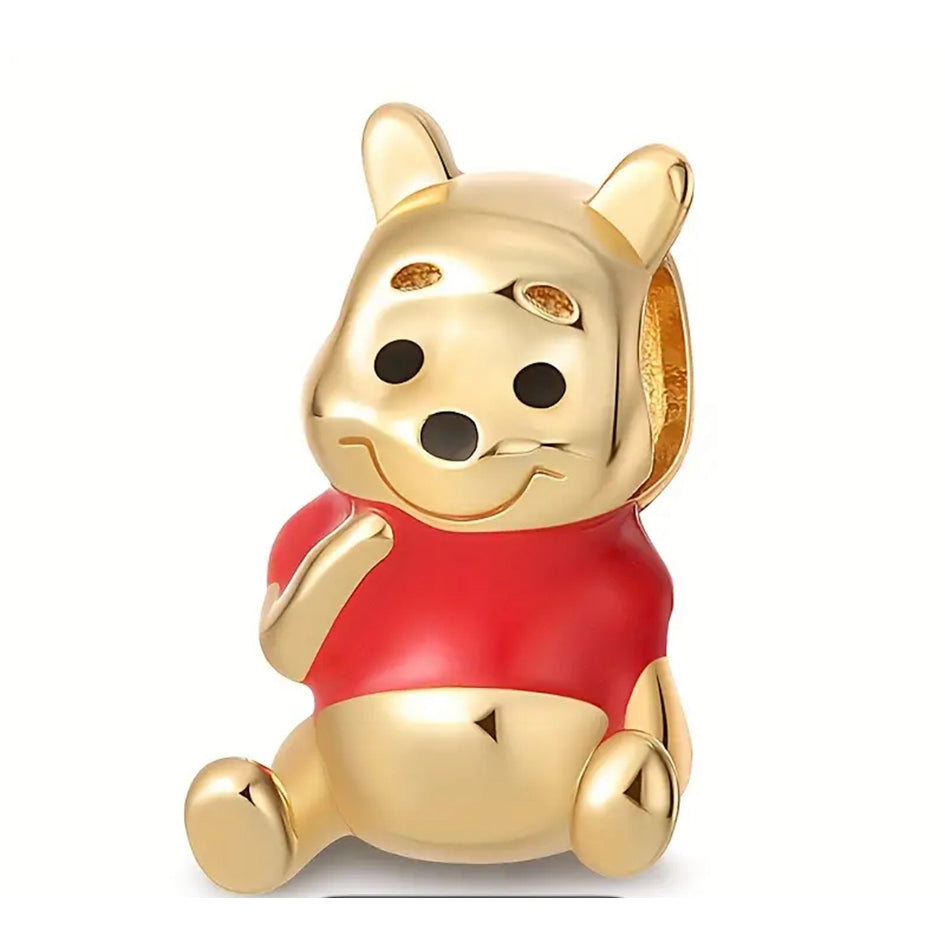 925 Sterling Silver Golden Winnie the Pooh Charm