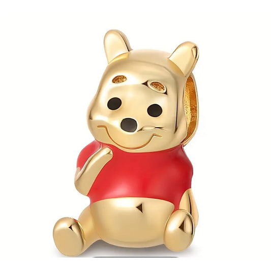 925 Sterling Silver Golden Winnie the Pooh Charm